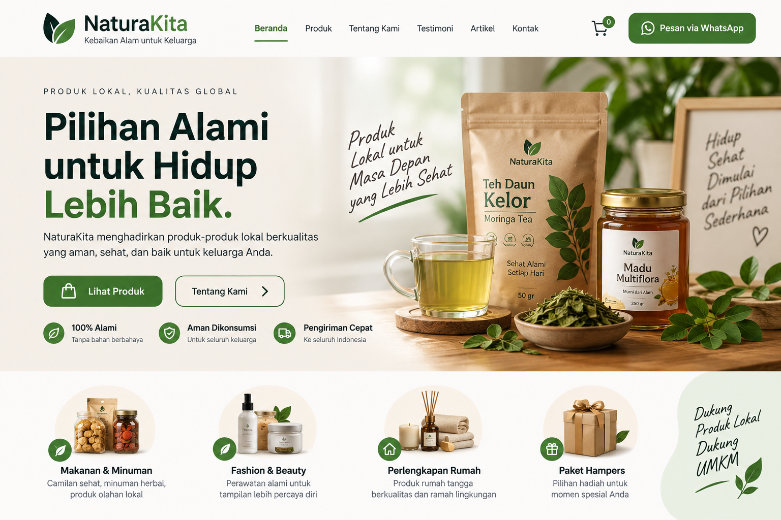 portopolio pilihan website jasa produk dan UMKM profesional websehari