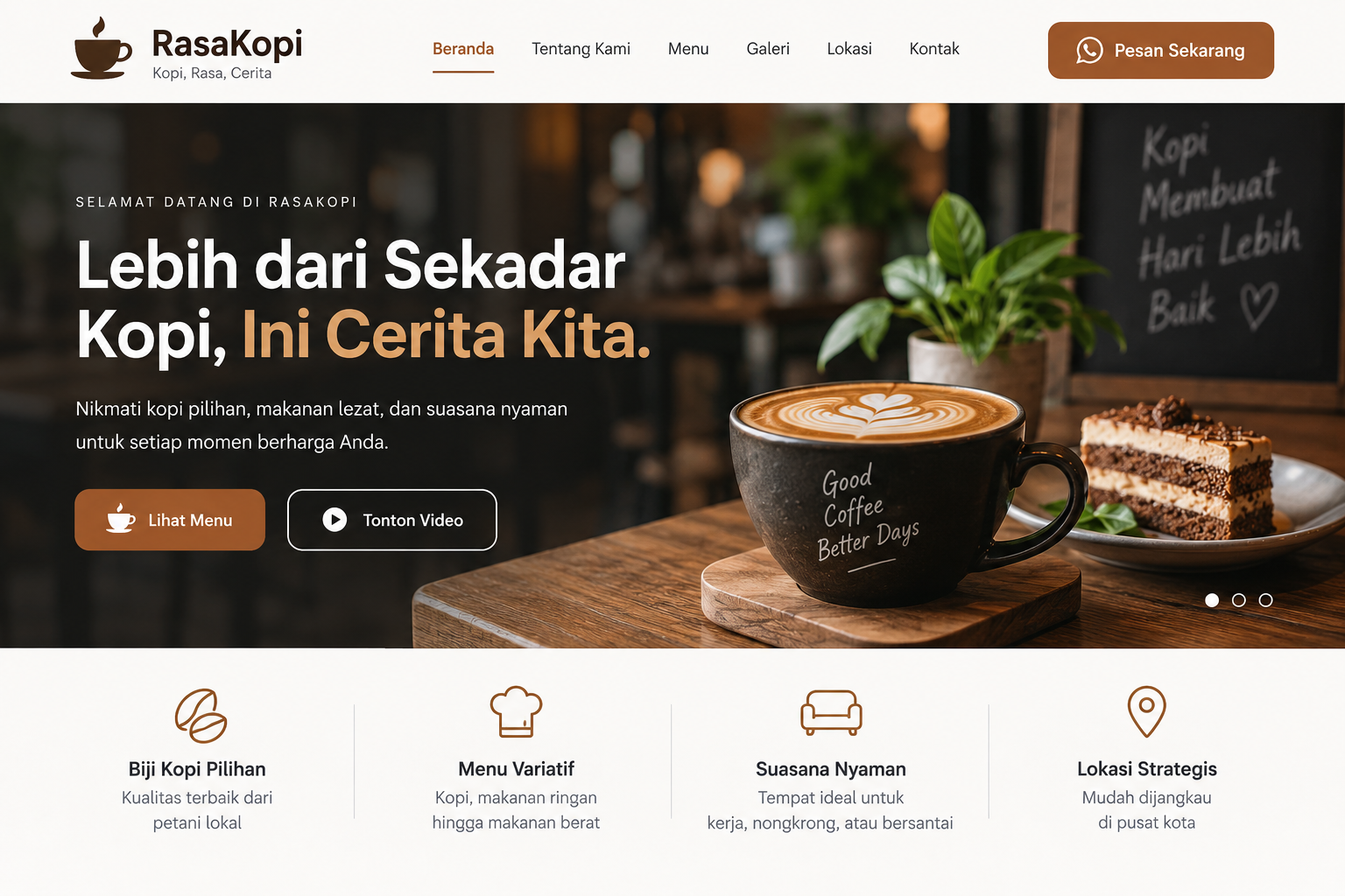 portopolio pilihan website kuliner dan FnB websehari
